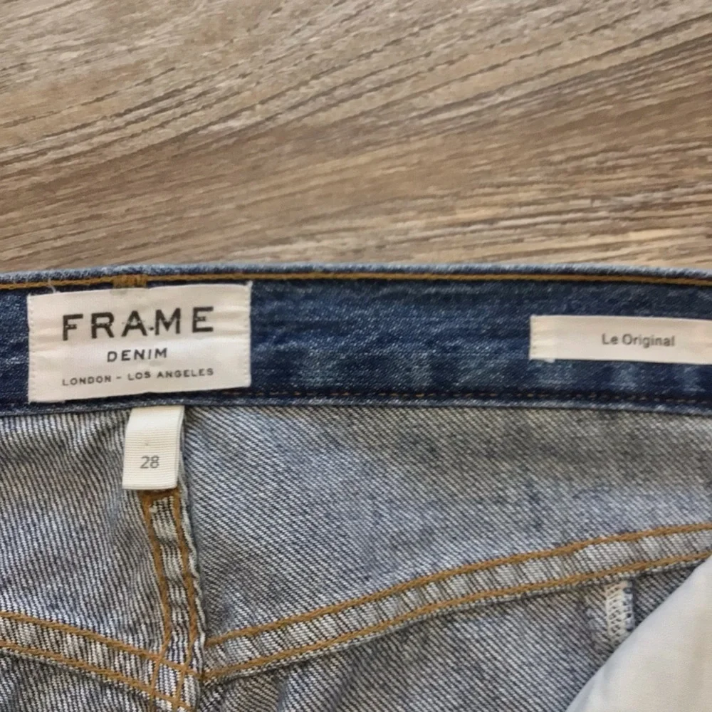 Frame Denim Le Original Button Fly Wetherly Mix High Waist Raw Edge Step Hem 28